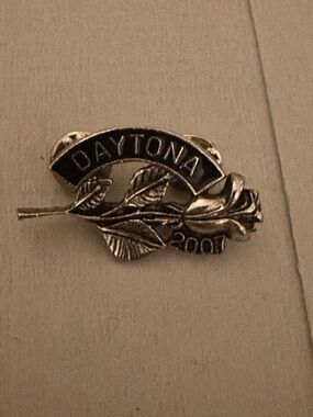 Daytona 2007 Rose Metal Pin with Black Enamel Banner